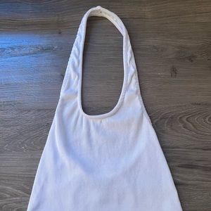 White Cropped Halter Top